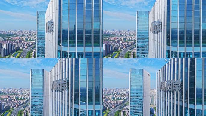 4k实时航拍上海徐汇西岸金融区