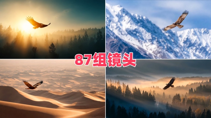 鹰击长空飞行励志大气展翅翱翔老鹰雄鹰飞翔