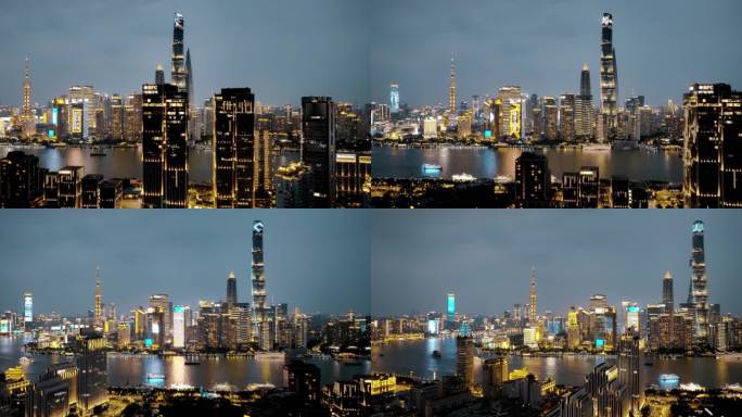 上海中心大厦夜景航拍