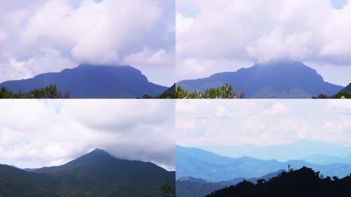云雾缭绕的山峦景色