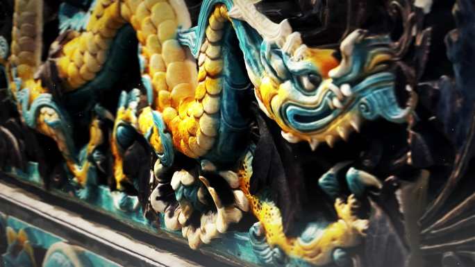 精美龙雕艺术中国传统龙纹龙脉九龙