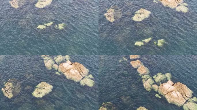海岸礁石群鸟瞰