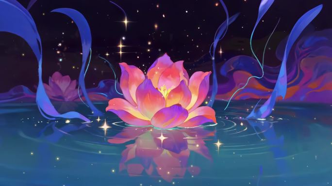 唯美手绘花朵舞台背景