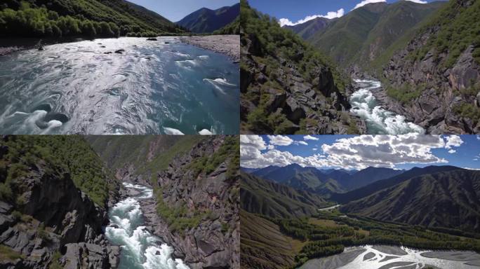 大峡谷河流流水汹涌