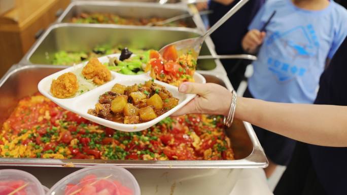 4K学校学生食堂餐厅中餐
