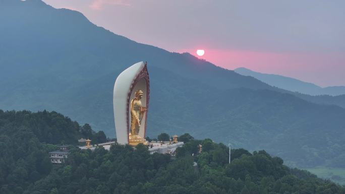 九江庐山东林大佛清晨日出