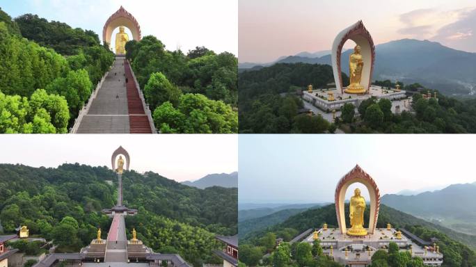 九江庐山东林大佛清晨日出