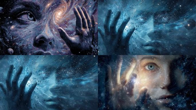 星河梦境中的探索宇宙星空中的人像