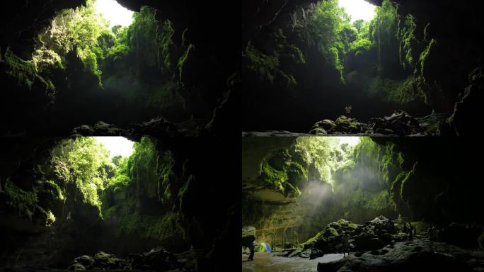 阳光穿透的地下世界永福天坑桂林天坑延时