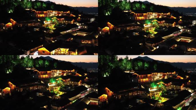 丽江古城丽江古镇夜幕下的古镇灯火辉煌