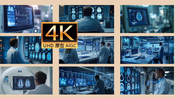 医疗科研团队实验分析 核磁共振医学影像