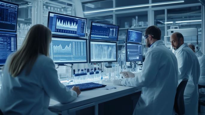 医疗科研团队实验分析 核磁共振医学影像