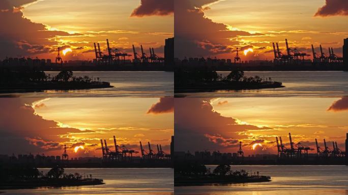 TVC级夕阳晚霞日落下的火烧云