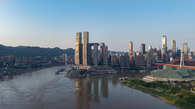 来福士大剧院日出航拍延时