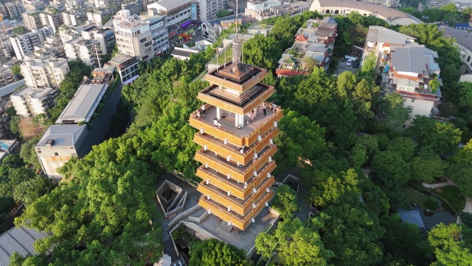鹅岭公园揽胜楼航拍