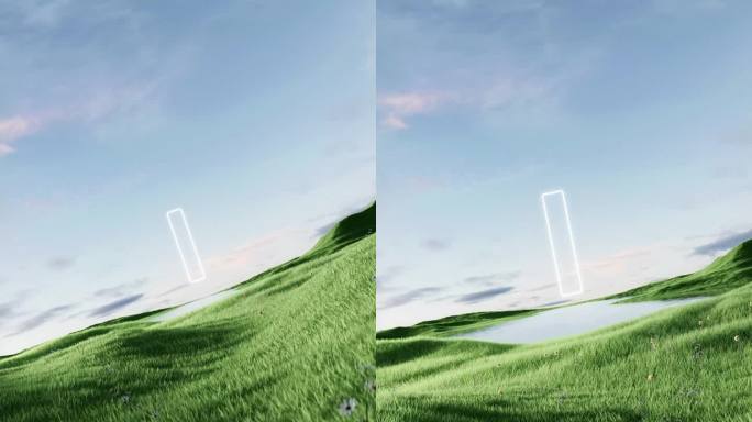 c4d工程 草地 湖面 花草 绿色 自然