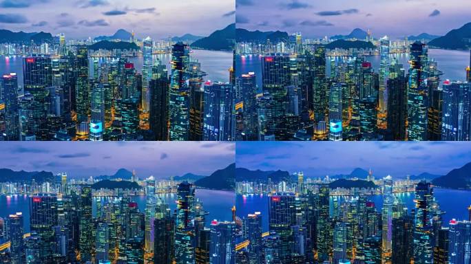 -香港维多利亚港的4K航拍素材