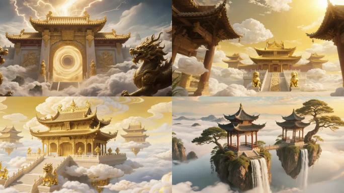 仙宫天宫天庭凌霄宝殿宫殿背景