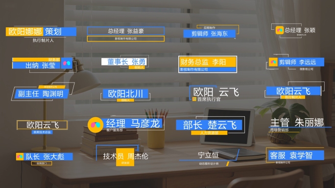 企业角标人名条字幕条简约字幕条科技职务