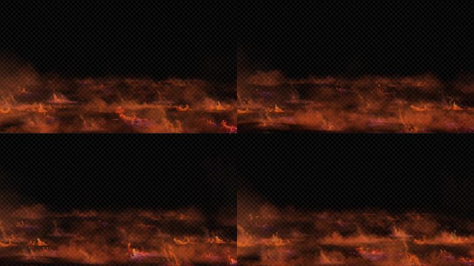 4K_地面火焰燃烧特效素材_带通道