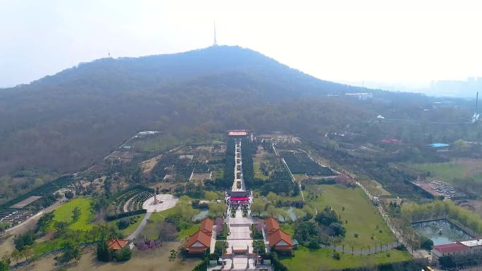 航拍合肥小蜀山陵园墓园缅怀