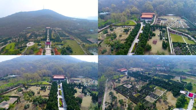 航拍合肥小蜀山陵园墓园缅怀