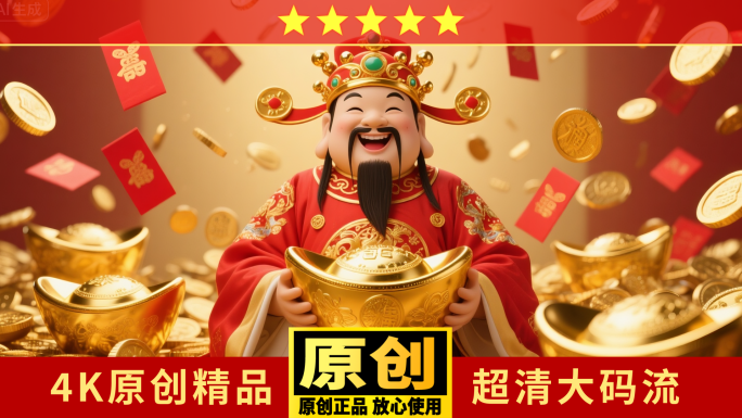 财神爷财神过年马年财神送财招财进宝金光