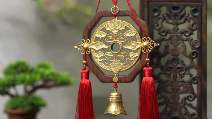 中式古典挂饰特写 中国风铜钱挂饰
