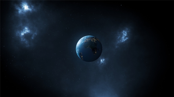 4K科幻星空地球昼夜交替