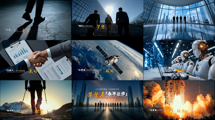 （素材）企业励志发展团队协作未来展望片头