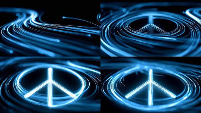 蓝色光线和平标志