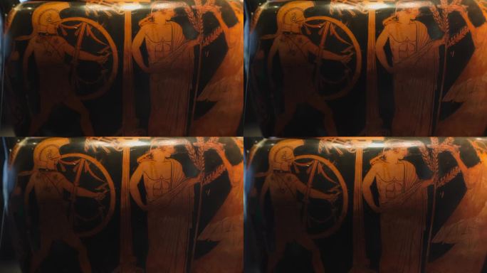 古希腊陶器人物图案