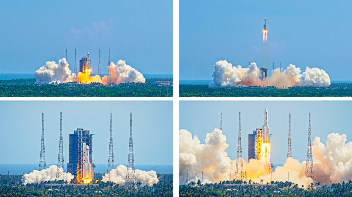 文昌长征五号火箭发射横+竖屏4k120p
