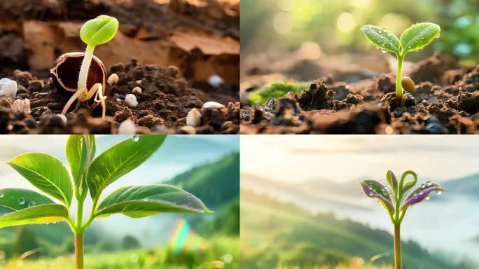 8K破土而出的生命种子长成大树希望的萌芽