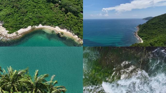 山与海航拍素材