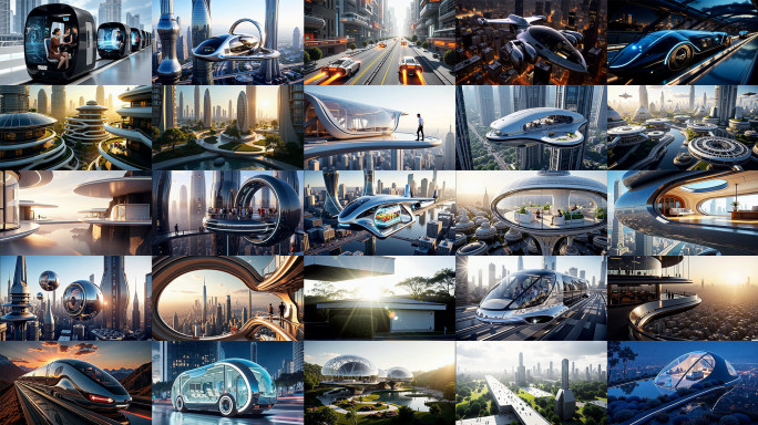 未来城市科技之城将来都市交通飞行器CBD