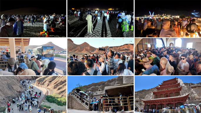 旅游旺季的时候景区内拥挤的人群 游人如织