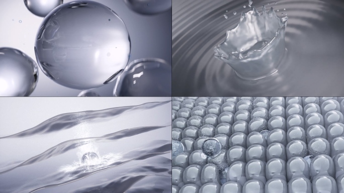 灰色精华细胞渗透皮肤补水护肤c4d工程