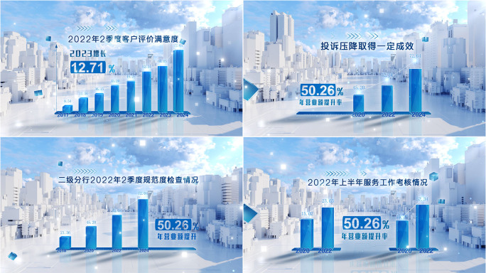 科技城市数据柱形图柱状图