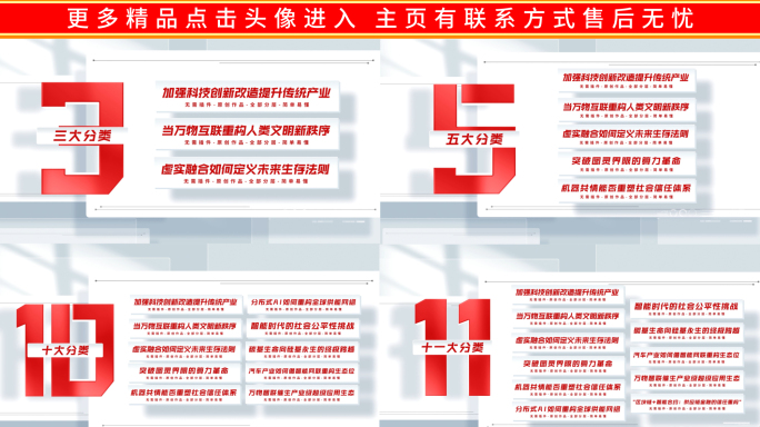 党政党建红色分类文字展示包装