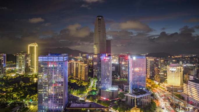 台州椒江日转夜景航拍延时天盛中心cbd