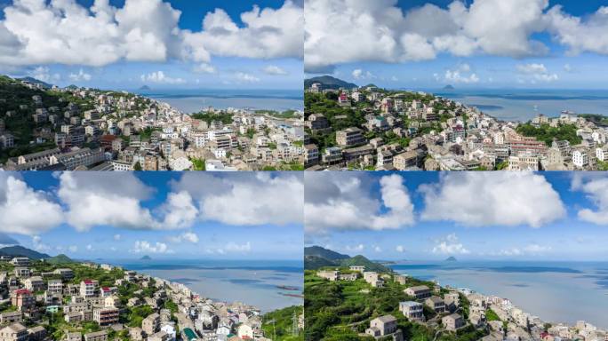 台州温岭石塘镇钓浜小岛石屋渔船碧海蓝天