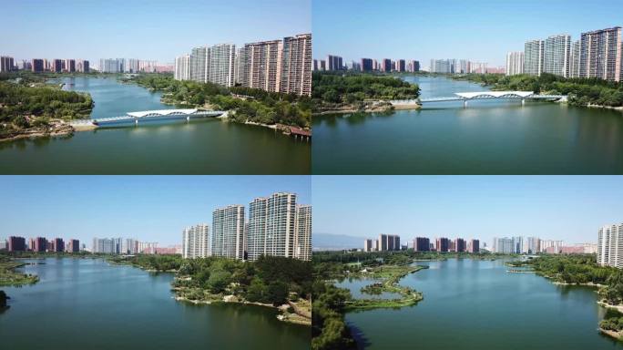城市湖景公园风光