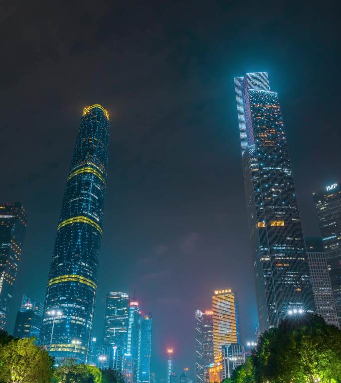 广州珠江新城花城汇夜景固定延时8K