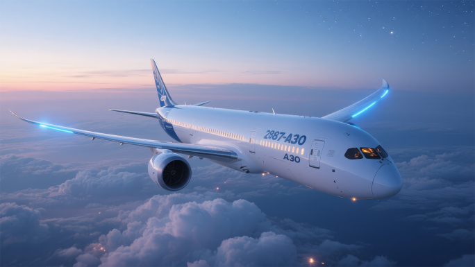 【4K60帧】飞机航行在天空之上