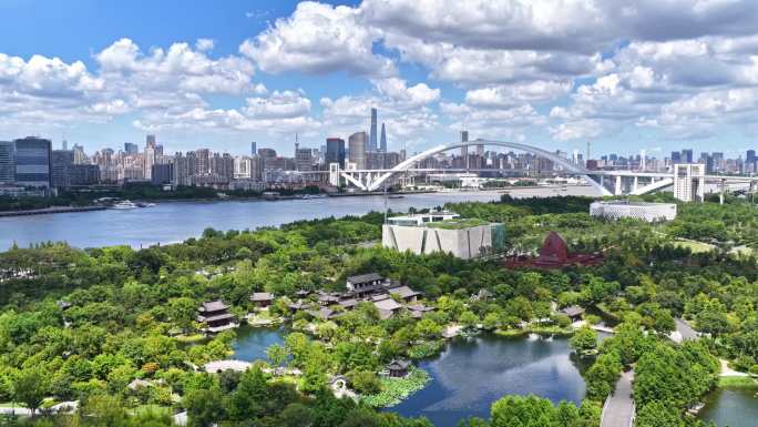 上海世博文化公园水晶天航拍