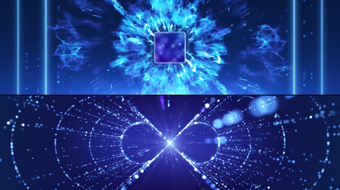 原创蓝色科技光线穿梭宣传开场视频