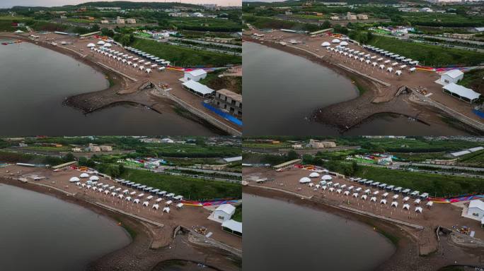 大连泊霞湾海滩露营休闲时光