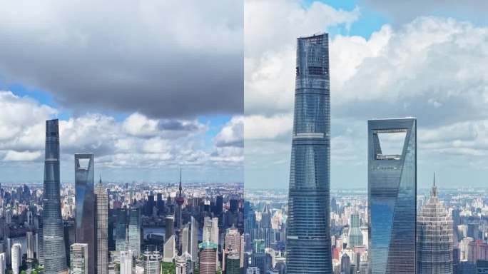 【竖屏】陆家嘴三件套航拍