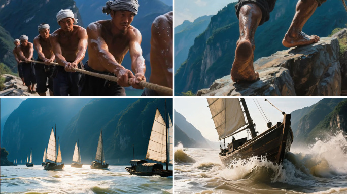 川江号子 纤夫拉纤 船工艄公 古代水运